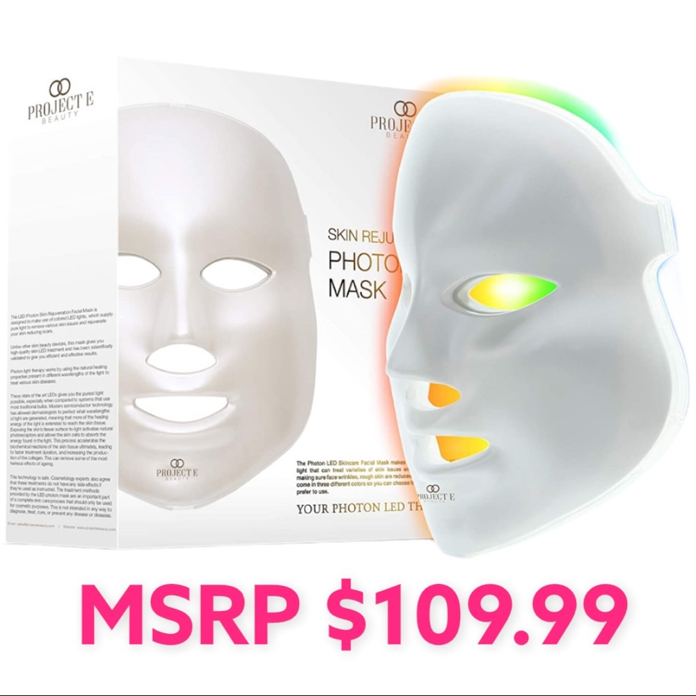 Project E Photon Skincare Mask - White with Multicolor Lights